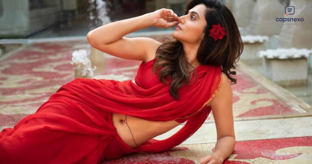Red Saree Captions