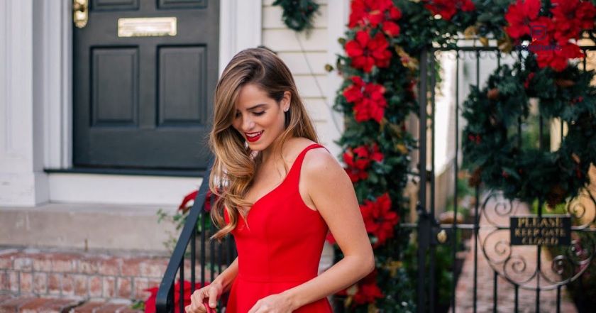 Red Dress Caption